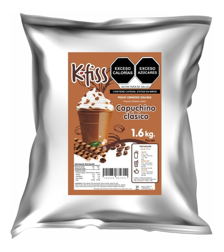 Polvo Soluble Frappe Capuchino. Kfiss 1.6 Kg. 100% Mexicano