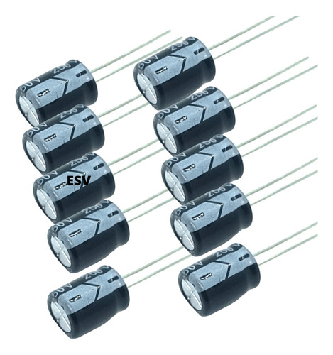 Capacitor Eletrolítico 10uf 250v 10/250 Kit 10 Unidades