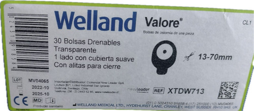 15 Bolsas Colostomia Drenables Transparente 13-70mm Welland