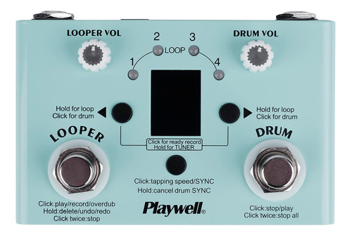 Playwell Looper De Batería Con Afinador - 11 Minutes Looper 