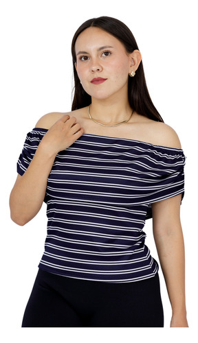 Blusa Varsovia Rayada Lineas Dama Campesina Olan Fresca Rib