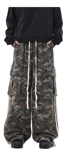 Vintage Straight Striped Camouflage Crane Pants