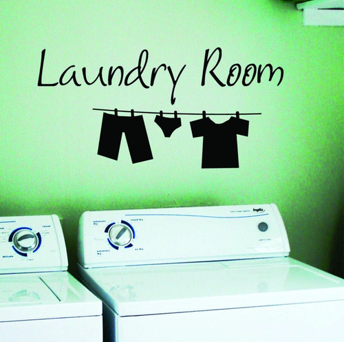 Adesivo De Parede Varal Roupas Lavanderia Laundry Room