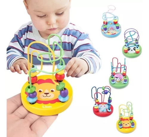 Juego Madera Infantil Laberinto Bebe Beads Didáctico Peq