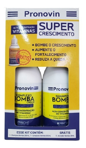 Kit Bomba Pronovin 250ml Kpriche Cresce Cabelo Crina Cavalo