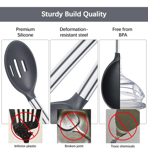 Juego De Cucharas De Espátula De Silicona 4 Piezas - Utensil