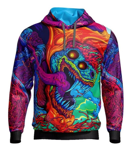 Imagen 1 de 2 de Buzo Hoodie Monster Art Irarte