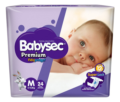 Pañal Babysec Premium Mediano 24 Unidades