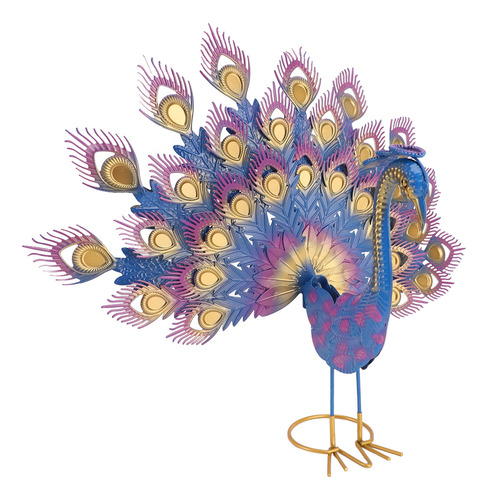 Estatua De Pavo Real De Hierro Con Forma De Cola De Pavo Rea