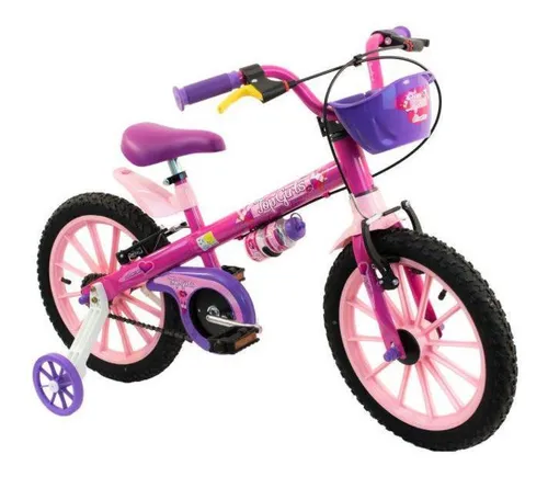Bicicleta Infantil Nathor Aro 16 Top Girls Rosa C/cesta