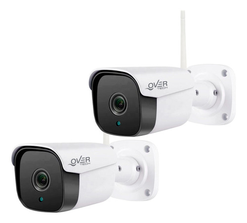 Kit X2 Camara Exterior Seguridad Overtech Ov-59wb Full Hd Wifi 3x Color Blanco