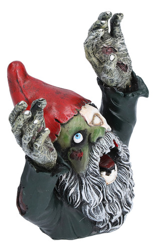 Escultura De Estatua Enana De Zombi De Jardín Evil Scary Out