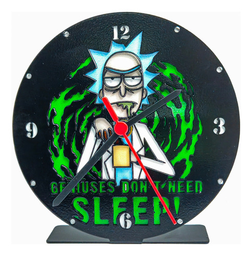 Reloj De Mesa Rick And Morty Analógico Decorativo 