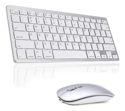 Teclado Bluetooth + Mouse Recarregável Para Macbook M1 Pro Teclado Branco