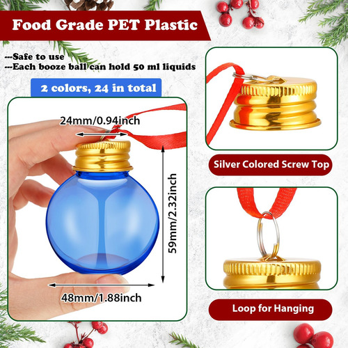 Bolas De Bebida De Navidad De Patelai Adornamiento De Vidrio