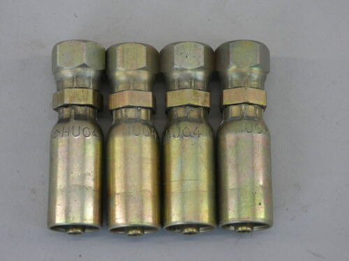 *lot Of 4* Hu04 Hydraulic Fitting, Swivel, Crimp-on Stra Yyx