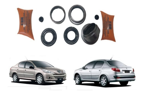Imagem 5 de 10 de Kit Rolamento Eixo Traseiro Peugeot 206/207 C/barra 50mm