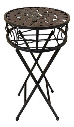 Imagen 1 de 6 de Mueble Mesa Circular Vintage De Metal Plegable