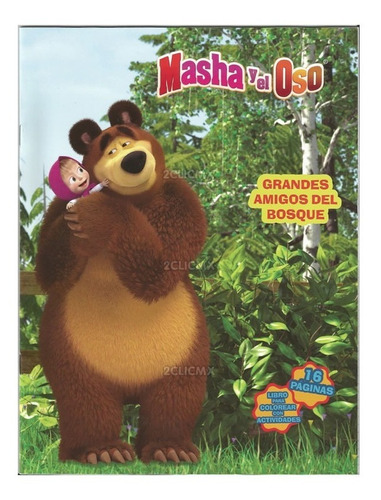 Libros Colorear Masha El Oso Amigos 16 Pag Infantiles Fiesta