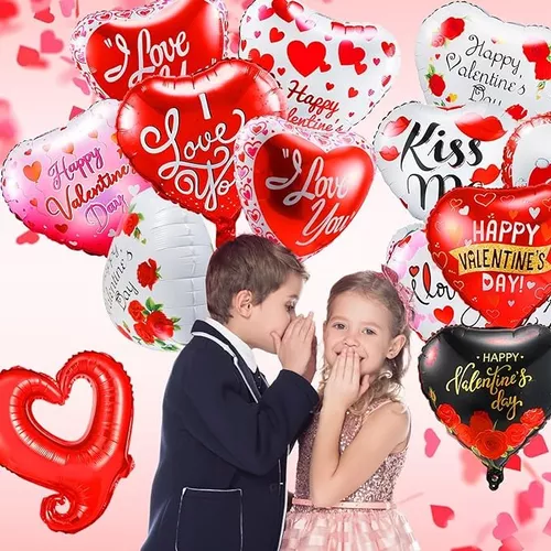 30 Globos San Valentin Corazon 14 Febrero Amor Amistad Love
