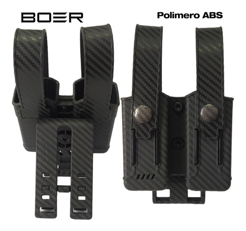 Imagen 5 de 8 de Porta Cargador Doble Polimero Boer Tapa Universal Rotativo T