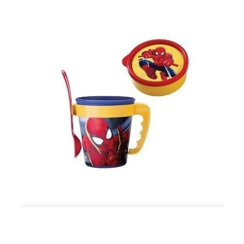 Hombre Araña Taza Cuchara Desmontable Contenedor Redondo Set