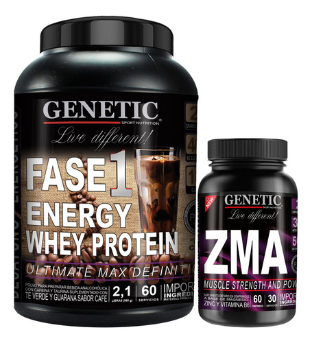N1 Energy Protein Fase 1 Zinc Magnesio Vitaminas Zma Genetic