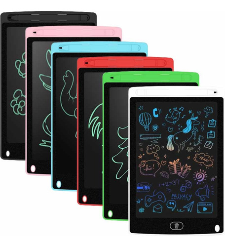 Pizarron Magico Lcd 8.5 Tablet Dibujar Escribir Pluma 6 Unid