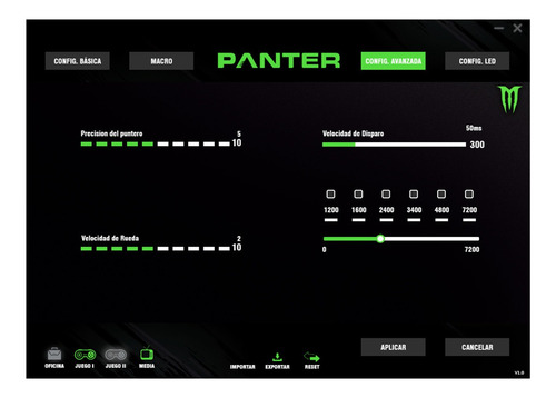 Imagen 8 de 10 de Mouse Gamer 7 Botones Programables Muticolor Panter Gm203.
