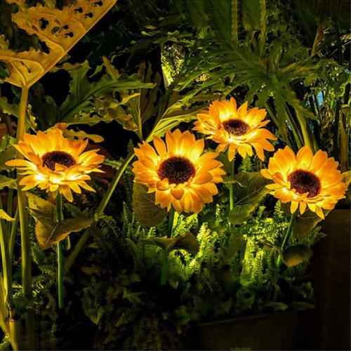 Para Un Nuevo Patio Exterior Con Lámpara Solar De Girasol