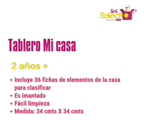 Imagen 4 de 4 de Tablero Didáctico Mi Casa - Imantado Ms