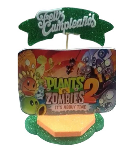 Plantas Vs Zombies Adorno Combo Cumpleaños Chirimbolos 