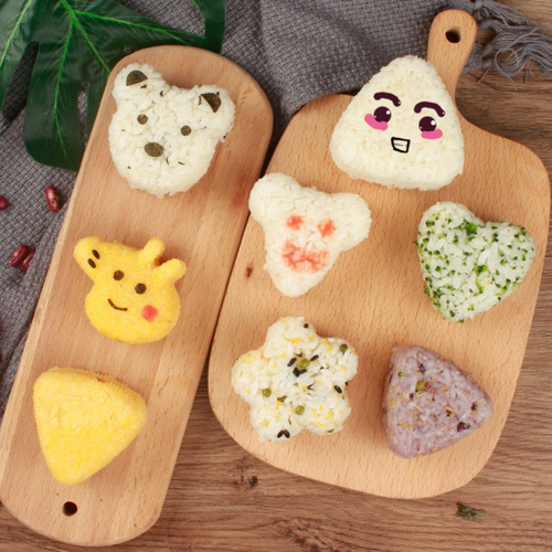 8 Moldes Bolas De Arroz Moldes Sushi Con Tapa Varios Diseños