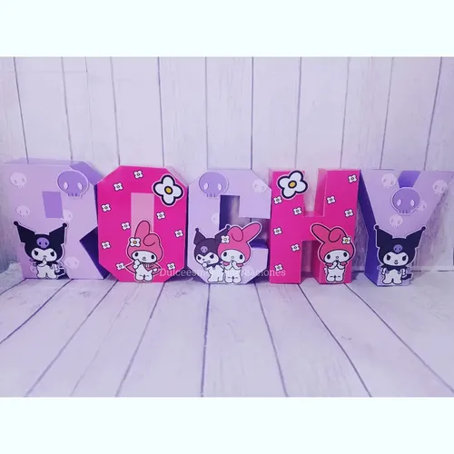 Letras Corpóreas 3d Kuromi Y My Melody ( Candy Bar)