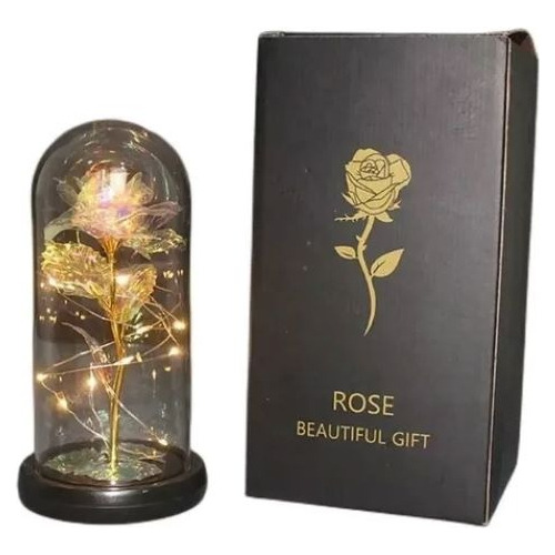 Regalo Rosa Con Luz Led Para Decoraciones Interiores