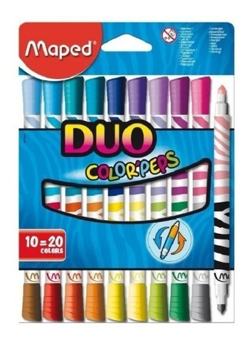 Marcadores Maped Color`peps Duo X10 = 20 - Librería Jr