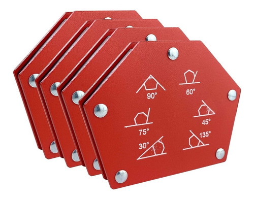 Pack 4 Escuadras Magnéticas Hexagonales Para Soldar 50 Lbs