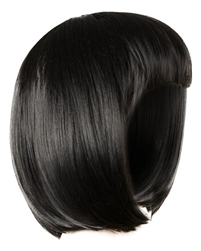 Peluca Lady Girl Para Mujer, Flequillo Corto Y Liso, Pelo Co