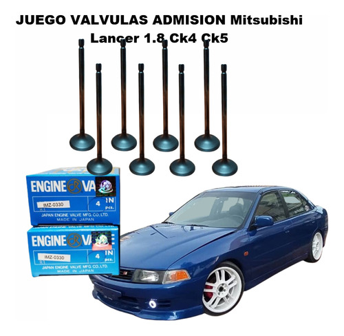 Juego Valvulas Admision Mitsubishi Lancer 1.8 Ck4 Ck5