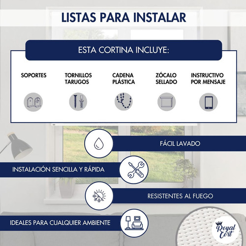 Cortina Roller Sun Screen 6% Standard 120x180 Cm Traslucida Blanco