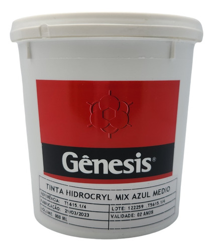 Tinta Serigrafia Hidrocryl Mix Azul Médio Genesis 900ml