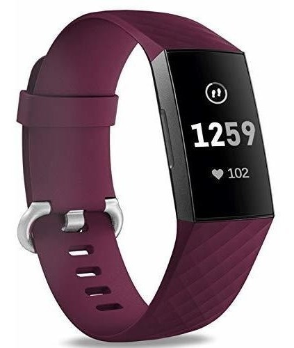 Malla Large Para Fitbit Charge 3/4 Borgoña -7z6dqzl3