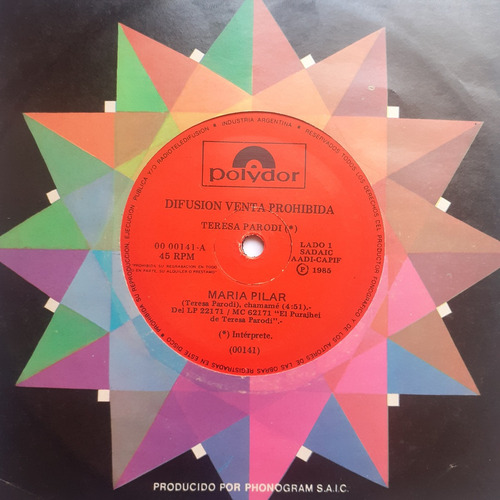 Vinilo Simple - Teresa Parodi (maria Pilar) (Usado)