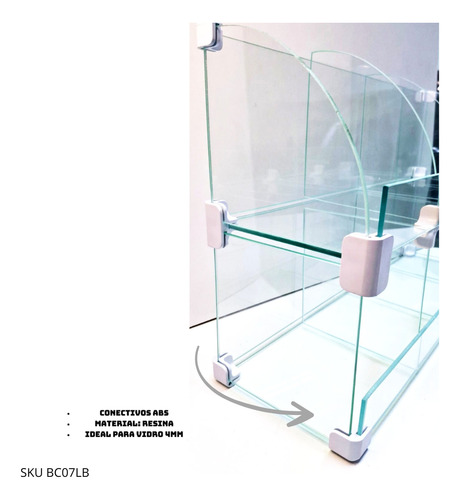 Baleiro De Vidro 0,50 X 0,30 X 0,15 Conectivos Cor Branco