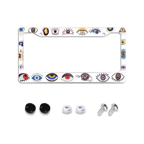 Evil Eye License Plate Frame Novelty Personalized Car T...