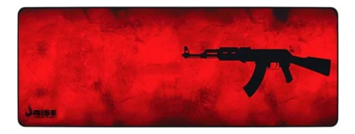 Mouse Pad gamer Rise Mode Gaming AK47 de fibra extended 300mm x 900mm x 3mm vermelho/preto