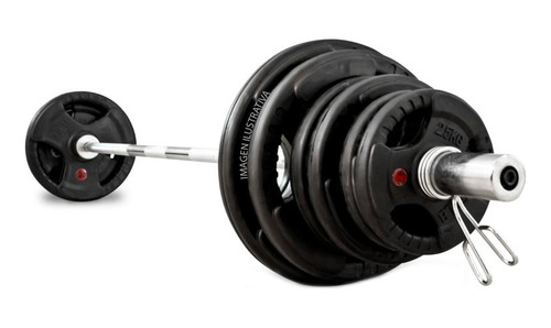 Kit Barra Y Discos Olímpicos 2.2 Mts + 40 Kgs super Oferta