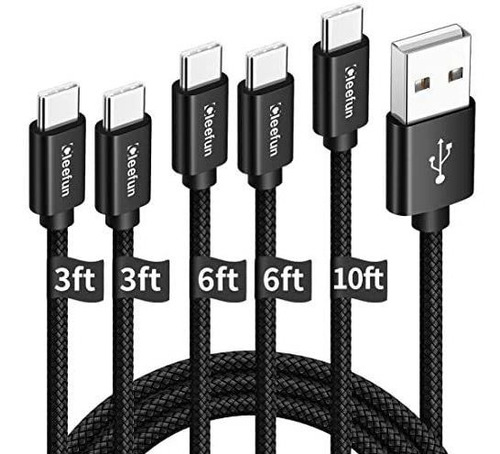 Cable De Usb A A Usb C Cleefun Carga Rápida Paquete De 5