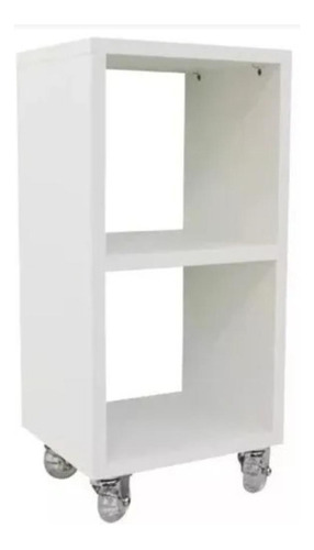 Mesa De Cabeceira Com Rodas Mdf Branco Tx