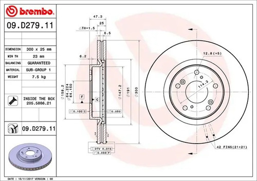 Disco Brembo Honda Cr-v I-style 2015 Delantero Pza